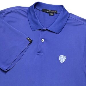 Ralph Lauren RLX Golf Polo Shirt LBC‎ Crest Blue Mens Size Large